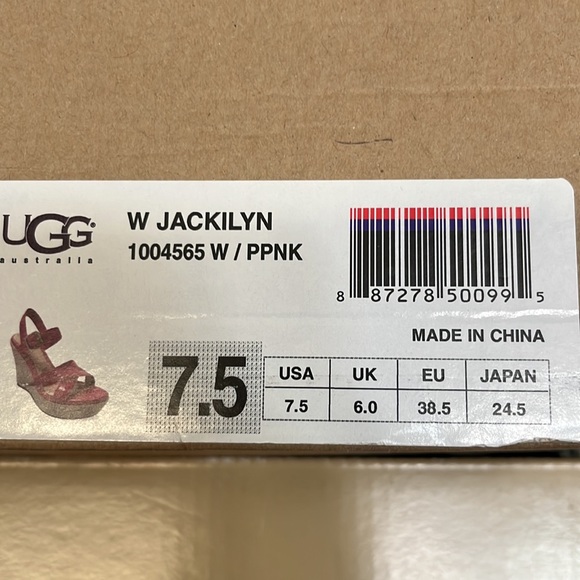 NEW UGG W JACKILYN WEDGE PINK SIZE 6.5 - Picture 5 of 5